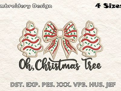 Oh, Christmas Tree Embroidery Design 3d animation app branding design graphic design illustration logo motion graphics typography ui ux vector