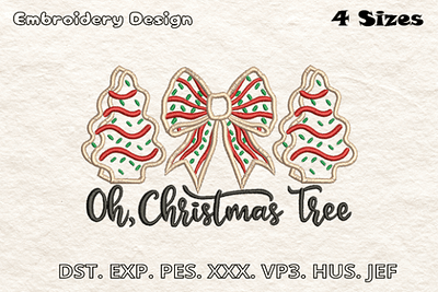 Oh, Christmas Tree Embroidery Design 3d animation app branding design graphic design illustration logo motion graphics typography ui ux vector