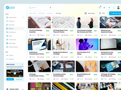Jabel - Education Platform Design Concept / Dashboard / UI UX course dashboard design dashboard ui e course edtech education education platform elearning learning learning management system learning platform lms lms platform online courses online lessons online school saas saas dashboard study webapp