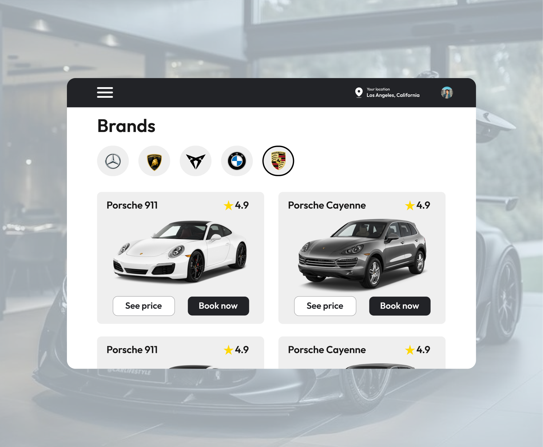 Car Rental App – Website UI Design app app design car cars design interface landing page mobile mobile app mobile design product design rent car rental rental app ui ui design uiux ux ux design website