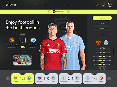 Live Football Tracker Website (copied) 3d branding graphic design logo ui