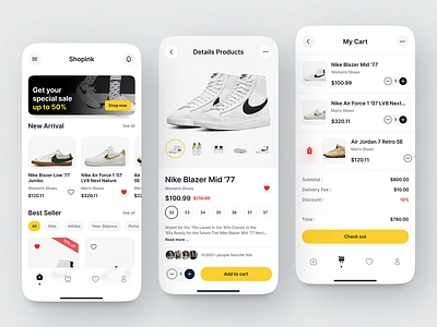 Sneakers E-Commerce Mobile app v.2 (copied) 3d branding graphic design logo ui