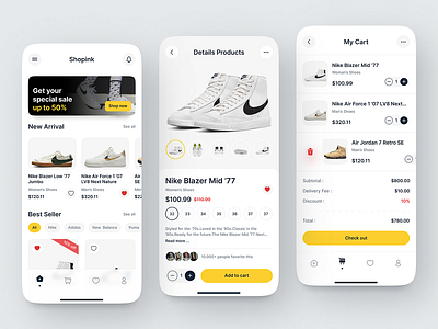 Sneakers E-Commerce Mobile app v.2 (copied) 3d branding graphic design logo ui