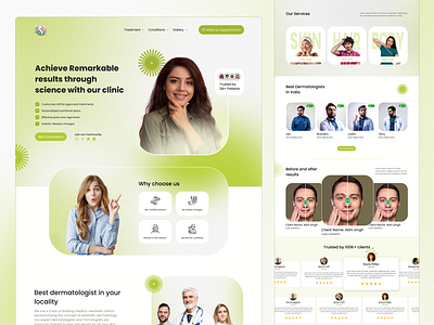 Skin and Hair Clinic website design animation branding design dribble figma motion graphics ui ux