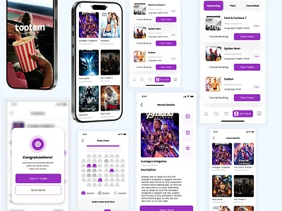 Movie Ticket App UI Design mobile app movie ui ux