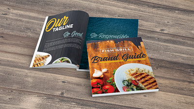 Brand Guide: California Fish Grill brand book brand guide branding corporate design graphic design layout logo photo compositing