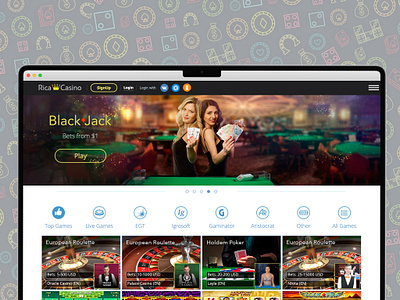 Online Casino Website Design branding gambling graphic design logo ui web design