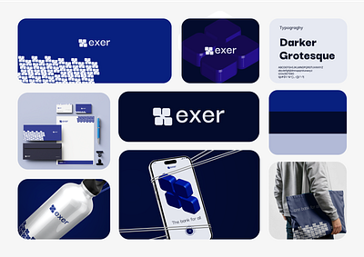 Exer Brand Identity Design branding fintech logo logo design visual identity design