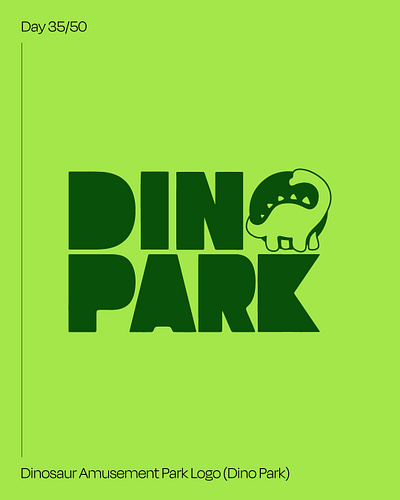 Day 35: Dinosaur Amusement Park Logo - Dino Park amusement park brand identity branding dailylogochallenge dinosaur graphic design logo