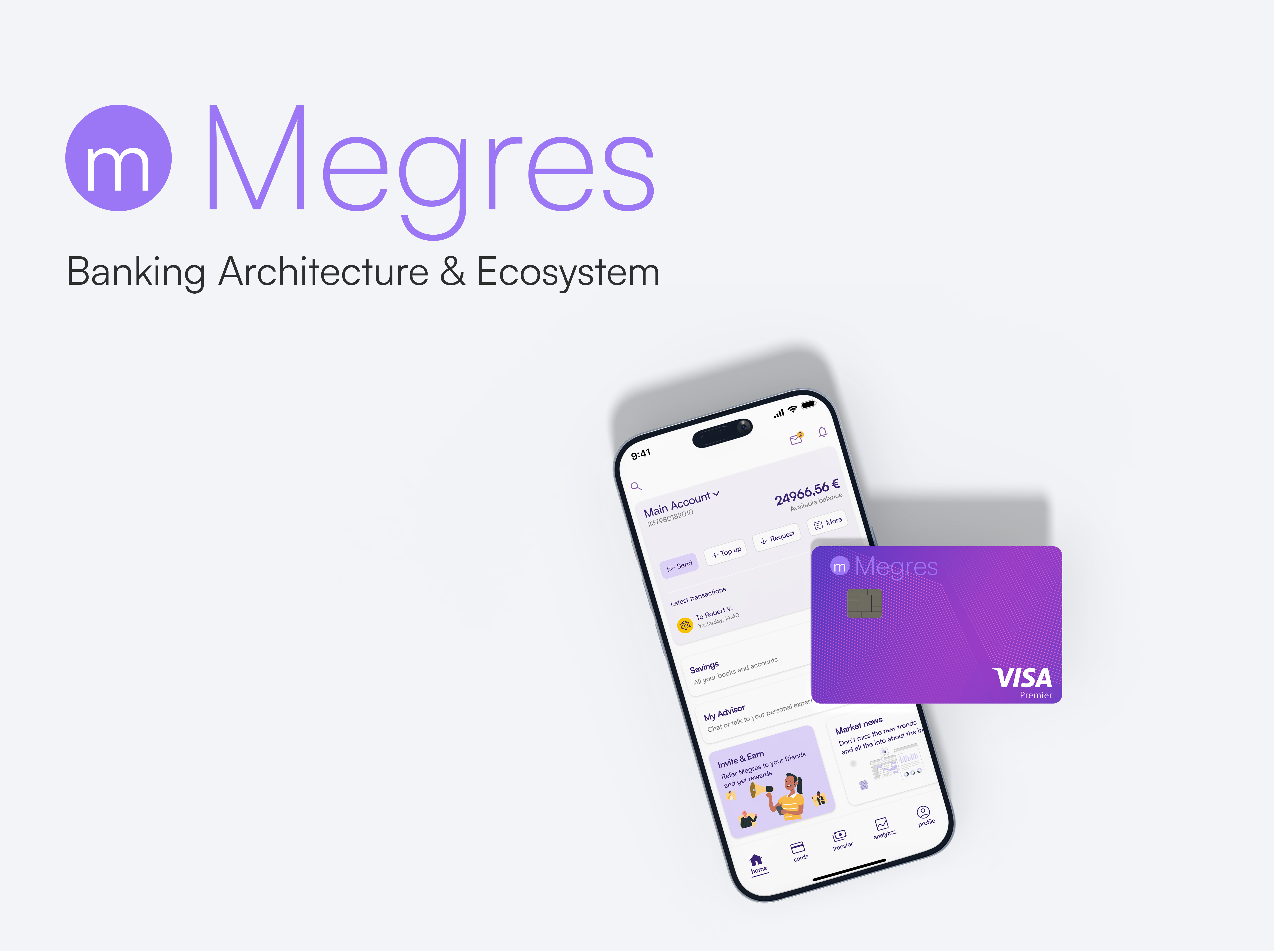 Megres — Neo-Banking Ecosystem app bank branding design figma finance fintech graphic design mobile app money product design ui ux uxui design