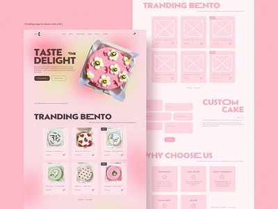 Bento Cake Cafe | Landing Page cafe cake design graphic design landing landing page restaurant ui ux web design wireframing