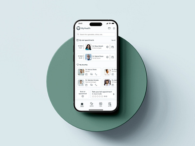 MyHealth Mobile App Design Concept app booking branding design doctors figma graphic design health medical mobile app ui ux uxui design