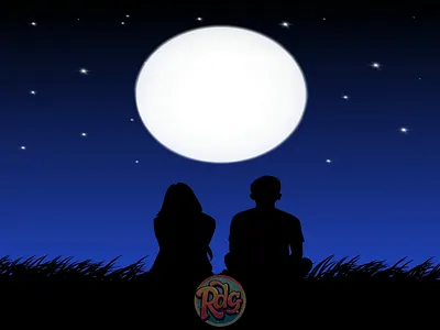 Starry Night: Silhouettes in Motion grassland scene