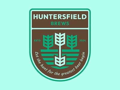 Huntersfield Badge arrow badge beer logo brand identity branding brewery design graphic design hunter logo logomark logotype wheat logo