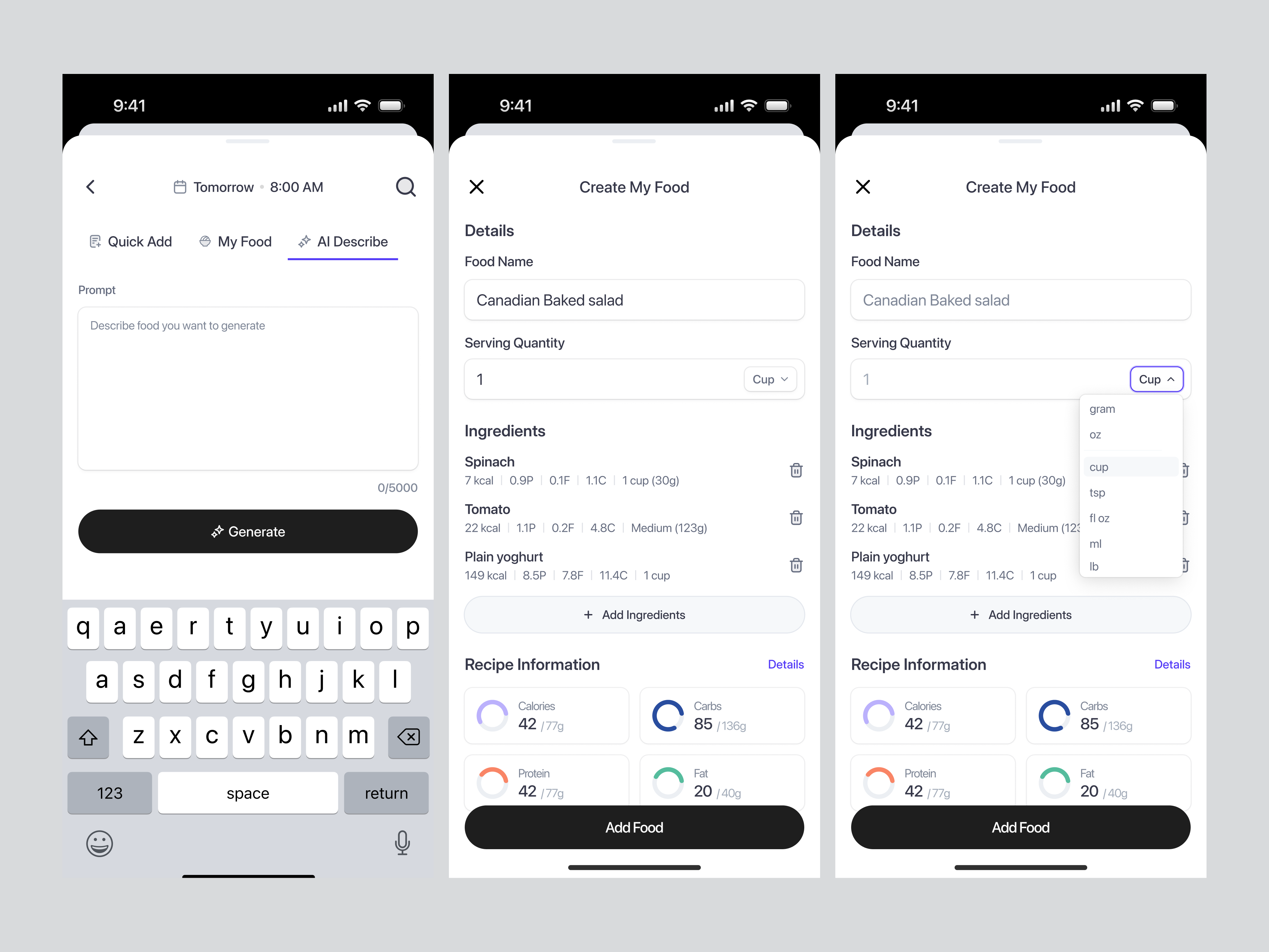 Meal and Nutrition Plan Mobile App UI/UX - Full Screen by Keitoto on ...