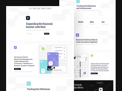 Nest - Finance Landing Page banking clean design digital bank finance fintech landing page management saas startup ui ui design web web design website