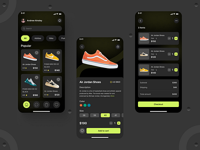 Store Shoes - Mobile app adidas android design e commerce interface ios app jordan mobile app design mobile ui nike shoe online shop online store product shoes shop shopping sneakers sports shoe store user interface ux