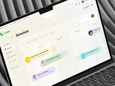 CareSync - SaaS Healthcare Dashboard - Schedule add app appointments care clean clinics delete design doctor healthcare hospitals management minimal patients schedule services software surgery ui ux