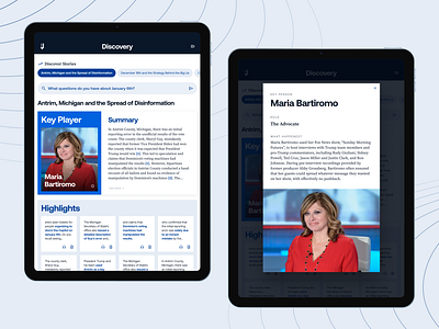 Discovery Current Events Page | AI Research Webapp article cro current events design news saas software ui ux