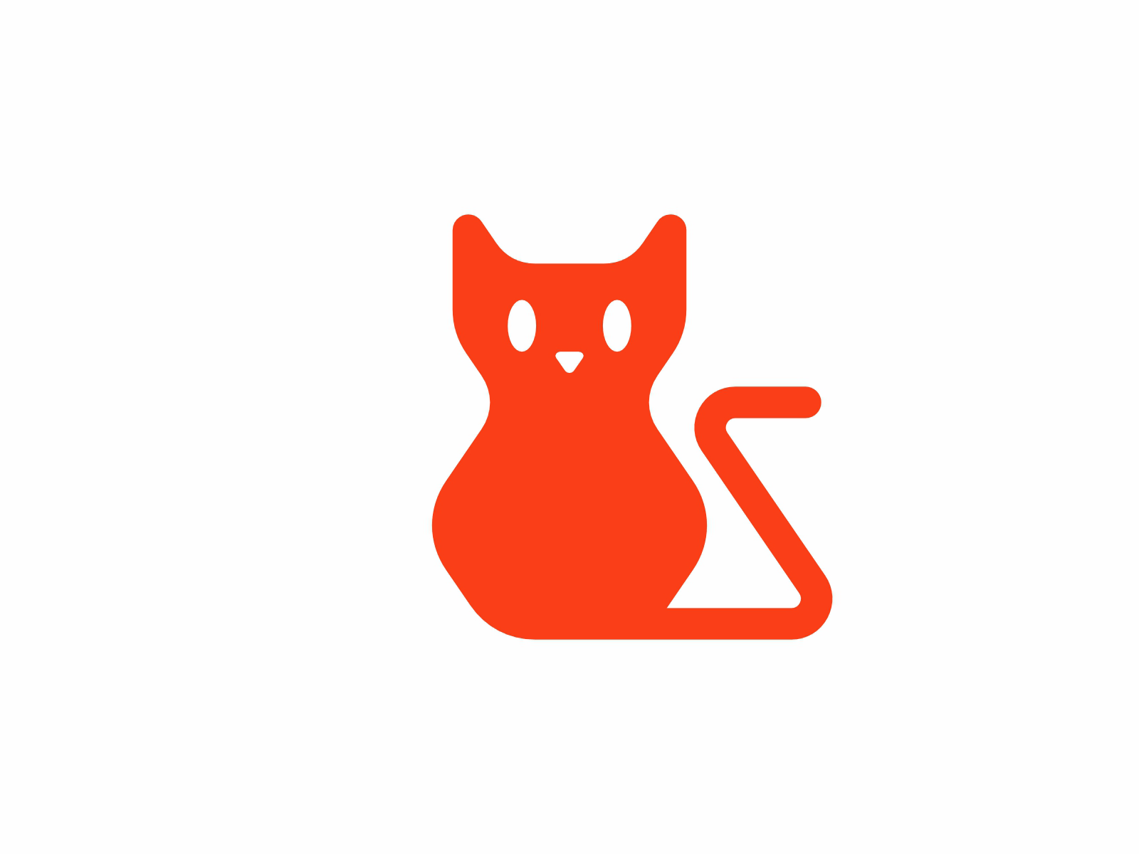 Friendly pet, curious playful cat mascot, logo design symbol animal care cat cat lover cats friendly fun letter mark monogram logo logo design pet pets petshop playful s shop smart store tail wink