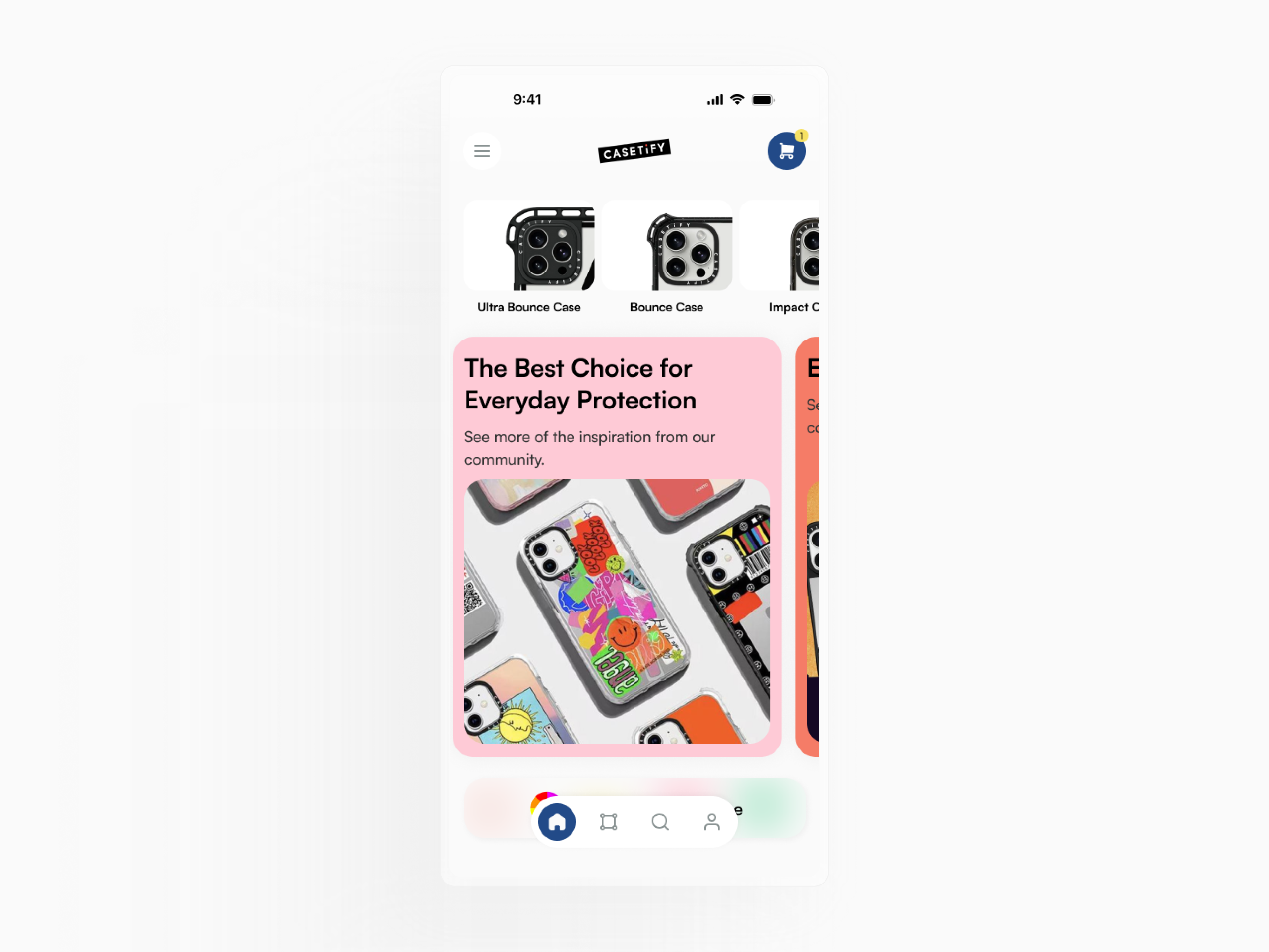 Redesign Casetify ai ecommerce home page mobile app mobile design redesign tab bar ui ux