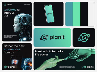 planit - Logo Design Concept ai artificial intelligence brand identity branding concept design designer portfolio earth globe logo logo designer modern orbit planet saas spark sparkle star technology world