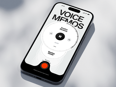 Voice Memos - Mobile App Concept ai ai chat ai design app app design audio chat chatbot gpt ios listen mobile mobile app play productivity ui ui design ux voice voice memos