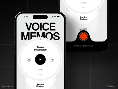 Voice Memos - Mobile App Concept ai chat ai design app app design audio chat chatbot gpt ios listen mobile mobile app play productivity si ui ui design ux voice voice memos