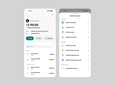 Fintech Mobile App bank app bank details banking fintech management mobile app money payment personal finance saas savings ui design ui ux wallet app