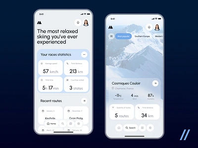 Ski Resort Mobile iOS App android android design app app design concept app design template design gps ios ios design locations mobile mobile app mobile ui online product design ski statistics ui ux