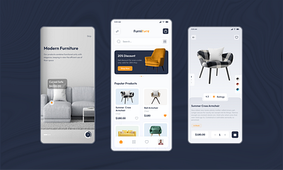 App Design - Furniture app app ui clean creative ecommerce furniture home listing morden product shopping ui