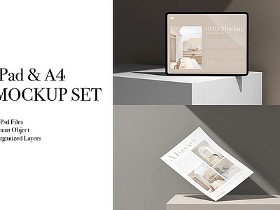 iPad & A4 Mockup Bundle a4 flyer mockup a4 mockup a4 mockup bundle a4 paper mockup brand design mockup devices mockup ipad a4 mockup bundle magazine mockup mockup mockup bundle paper mockup photoshop mockup stationery mockup web mockup