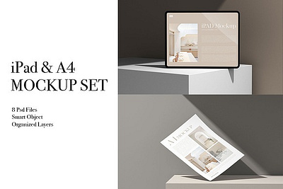 iPad & A4 Mockup Bundle a4 flyer mockup a4 mockup a4 mockup bundle a4 paper mockup brand design mockup devices mockup ipad a4 mockup bundle magazine mockup mockup mockup bundle paper mockup photoshop mockup stationery mockup web mockup