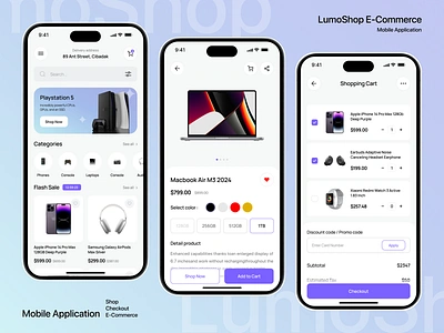 LumoShop - E-Commerce Mobile App app business cart clean clothing corporate design e commerce ecommerce electronics fashion marketplace online shop saas shopify shopping technology ui ux web