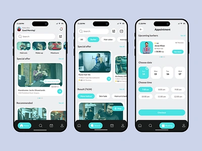 Barbershop Appointment Mobile App barber barber shop mobile apps ui beauty app beauty salon app ui beauty salon design best hair salon appointment app hair salon mobile app mobile app mobile app design salon app design salon appointment app salon booking salon booking app salons services ui