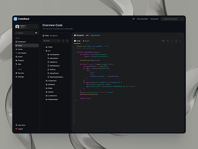 Codestack - Dashboard code saas dashboard database design developer app developer saas product design saas sql ui ux web app