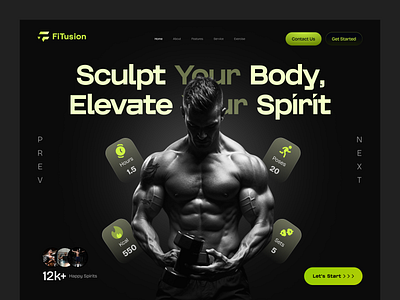 Fitness Website Design app design bodybuilding design diet website figma figma design fitness fitness assistant fitness website design gym website healthcare prozyner rifat ony ui ux website design weightloss workout