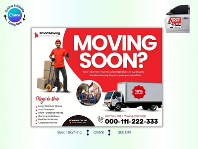 Moving Soon-Moving Services Car Magnet Canva Template move service car magnet