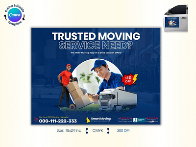 Trusted Moving Service Needed- Moving Solution Car Magnet Canva move service car magnet