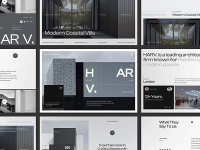 HARV Studio - Architecture Landing Page arch design architecture architecture design branding design design agency graphic design home page homepage interior interior design landing page landingpage layout layout design minimal ui ux urban architecture web design website