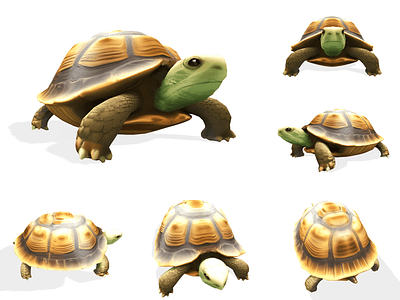 Stylized Tortoise 3D Model animation