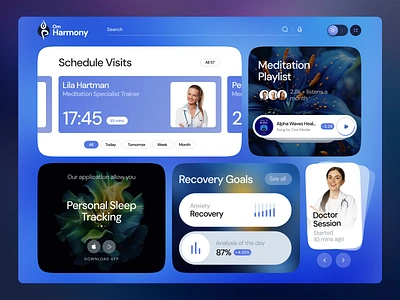 Meditation Concept dashboard design doctor landing page latest meditation meditation concept meditation dashboard portal ui ux web