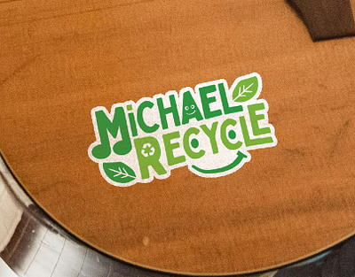 Michael Recycle - Logo and Branding children eco environment fun green kids leaf leaves logo music playful recycle simple