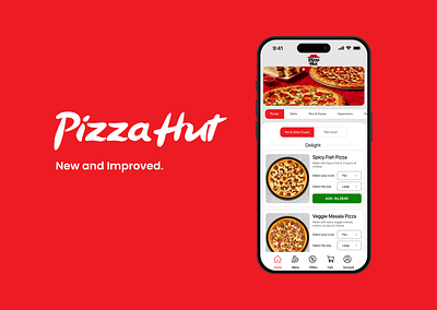 Pizza Hut mobile app redesign. app design graphic design ui