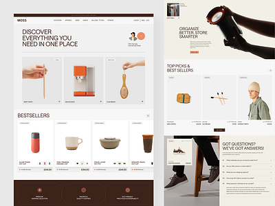 Moss E-commerce Website clean dribbble e commerce ecommerce modern online shop platform shop shopify shoping shopping cart store ui