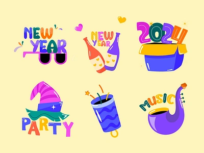 New Year - Lottie Animations 🎆 animation branding celebration design design asset graphic design iconscout illustration lottie lottie animation motion graphics music new year party vector