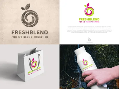 Logo design for FRESHBLEND unique juice logo design