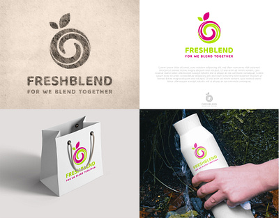 Logo design for FRESHBLEND unique juice logo design