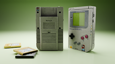 Nintendo Gameboy 3d modeling blender texturing