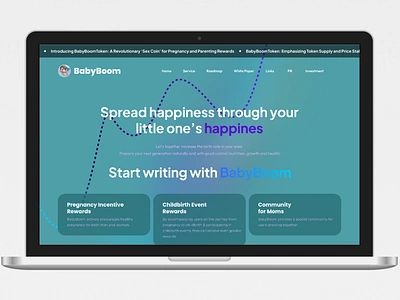 BabyBoomToken Company Profile Web UI Design app application baby baby web design branding crypto design ui ui design uiux web web design web ui design website website app website application website design